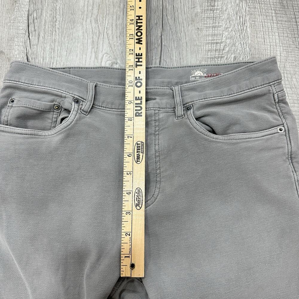 Faherty Pants Mens 32x30 Gray Stretch Terry 5 Pocket Work Travel Casual Preppy - Picture 5 of 10